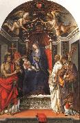 Filippino Lippi Madonna and Child Enthroned with SS.John the Baptist,Victor,Ber-nard,and Zenbius France oil painting artist
